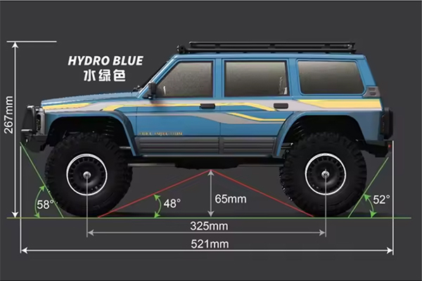 YIKONG YK4107 1/10 4WD Tank turn RC Crawler (Dark Blue) радіокерована модель