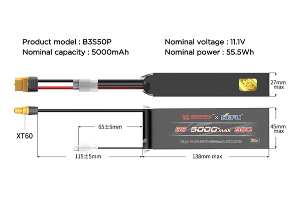 Акумулятор MJX Angry Snail 3S LiPo 11.1V 5000mAh 35C XT60 Hyper Go