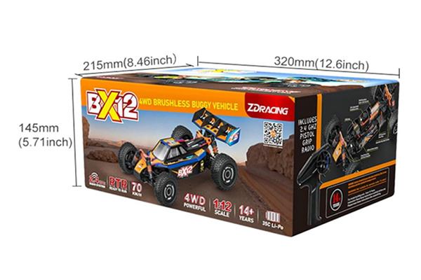 ZD Racing BX-12 Brushless Buggy 1/12 RTR 4WD (Blue) радіокерована машинка