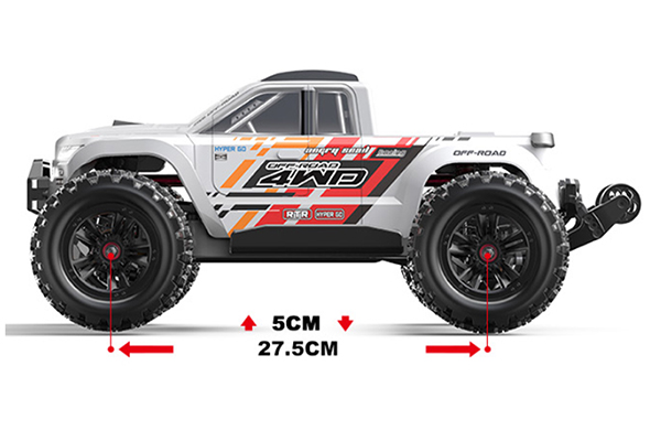MJX Hyper Go 10208 V2 Brushless 4WD RTR 1:10 Monster Truck (White) Машинка на пульті керування