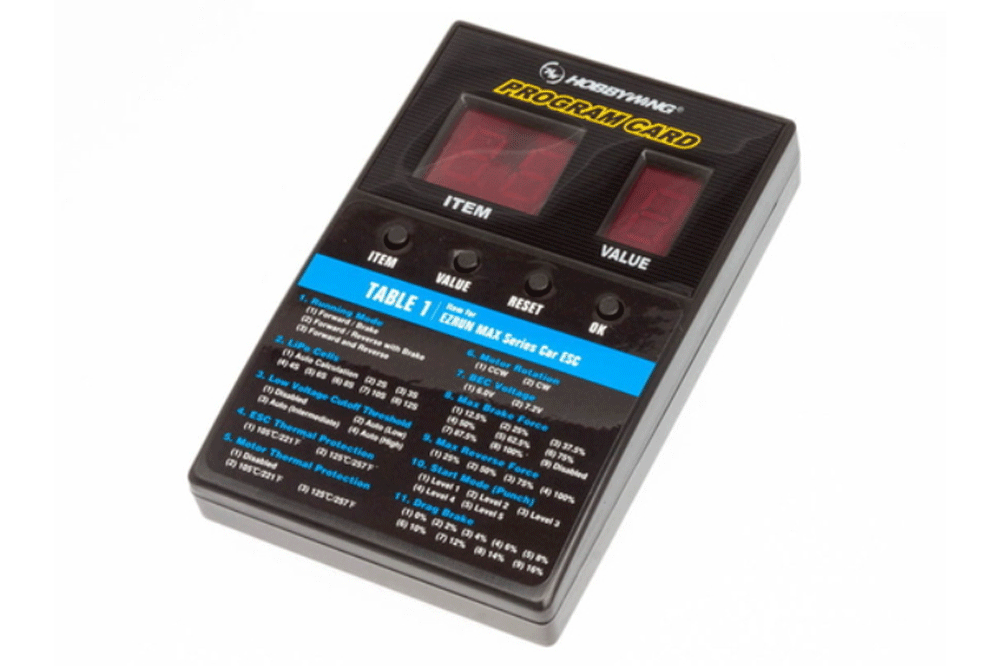 Карта програмування Hobbywing Program card box для Xerun, Ezrun, Quicrun, Seaking, Platinum, Flyfun V5