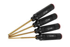 Набір шестигранних викруток з титановим покриттям для радіокерованих моделей, 4 шт Black