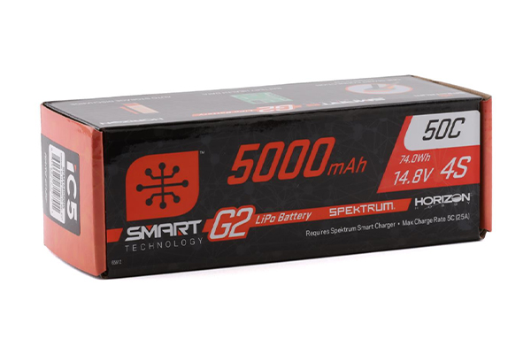 Акумулятор Spektrum LiPo 4S 14.8V 5000mAh 50C Smart G2 w/IC5 Connector (SPMX54S50H5)