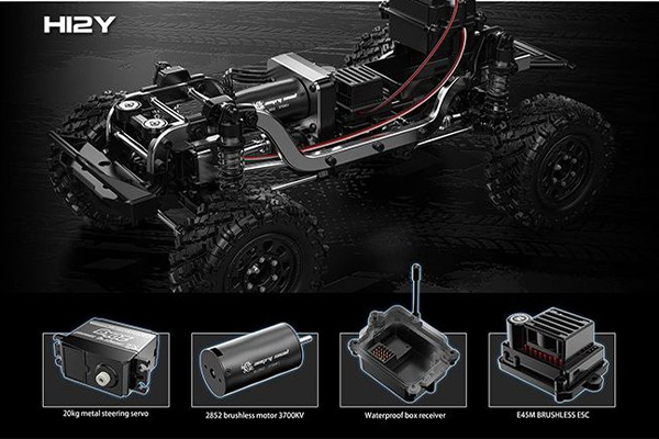 MJX Hyper Go H12Y Brushless 4WD RTR 1:12 RC Crawler (Black) Машинка на пульті керування