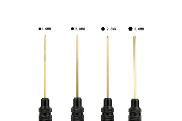 Набір шестигранних викруток з титановим покриттям для радіокерованих моделей, 4 шт Black