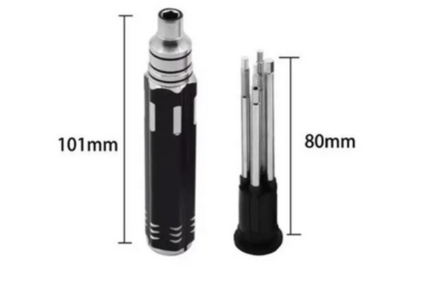 Набір шестигранних викруток з бітами 1,5 / 2,0 / 2,5 / 3,0 мм у ручці — для обслуговування та ремонту RC-моделей