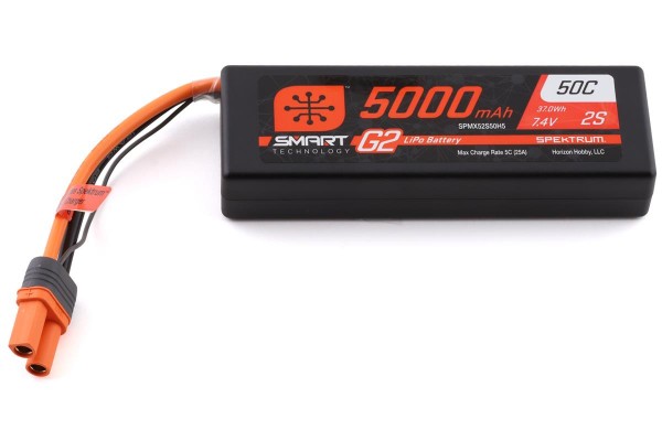 Акумулятор Spektrum RC 2S Smart LiPo 50C Hard Case Battery Pack (7.4V/5000mAh) w/IC5 Connector (SPMX52S50H5)