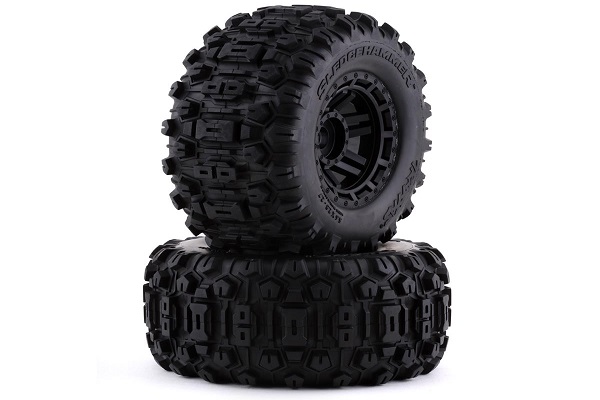 Traxxas Maxx Pre-Mounted Sledgehammer Tires w/2.8 Wheels (8973 Black) комплект коліс