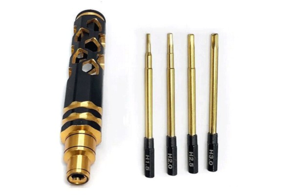 Набір шестигранних викруток з бітами 1,5 / 2,0 / 2,5 / 3,0 мм у ручці — для обслуговування та ремонту RC-моделей