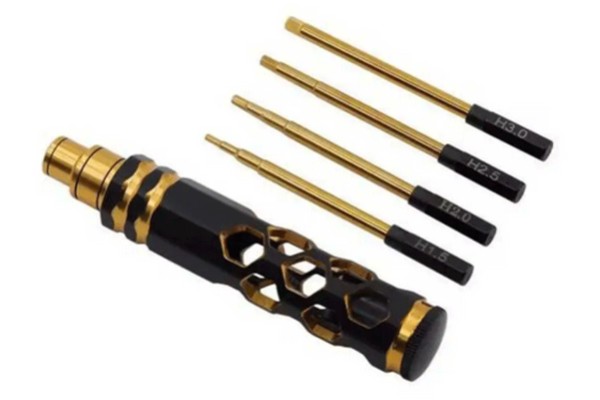 Набір шестигранних викруток з бітами 1,5 / 2,0 / 2,5 / 3,0 мм у ручці — для обслуговування та ремонту RC-моделей