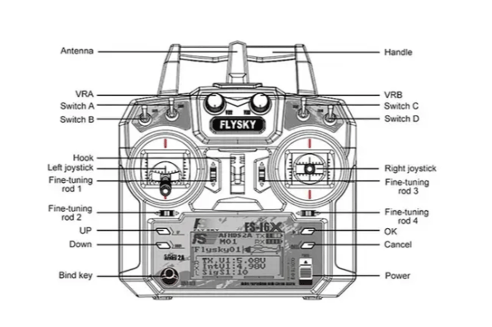 Апаратура керування FLYSKY I6X 10CH 2.4GHz AFHDS 2A комплект FS-I6X + FS-IA10B