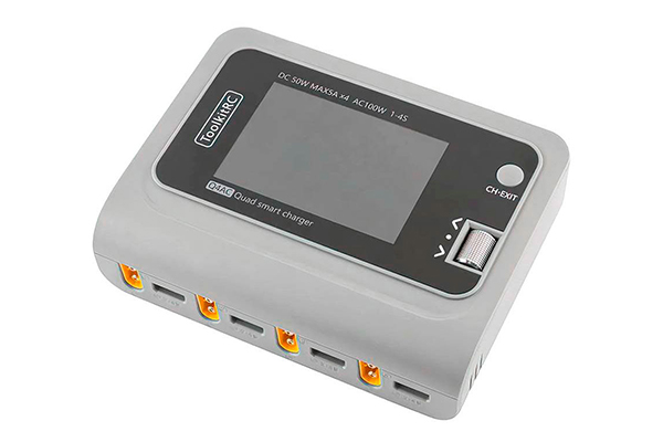 Зарядний пристрій ToolkitRC Q4AC 4x50W 2-4S AC/DC XT60