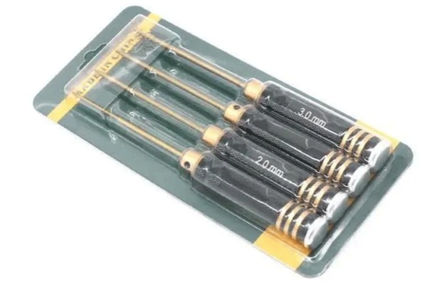 Набір шестигранних викруток з титановим покриттям для радіокерованих моделей (4 шт)