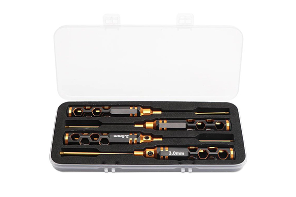 Набір шестигранних викруток для RC моделей з титановим покриттям, 1.5 / 2.0 / 2.5 / 3.0 мм (4 шт)