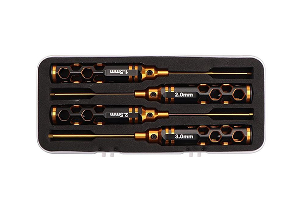 Набір шестигранних викруток для RC моделей з титановим покриттям, 1.5 / 2.0 / 2.5 / 3.0 мм (4 шт)