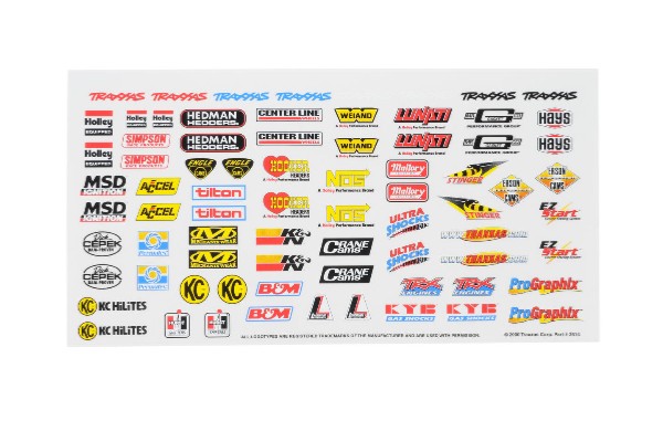 Traxxas 2514 Аркуш наклейок Racing Sponsors