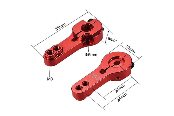 Алюмінієвий важіль сервопривода (качалка) 25T для RC моделей та FPV