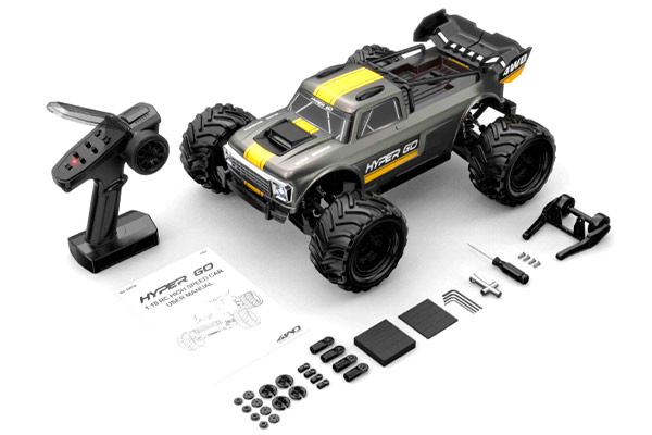 MJX 10210 Hyper Go Brushless Monster Truck 1:10 4WD + Акумулятор 3S (DC Grey) радіокерована машинка