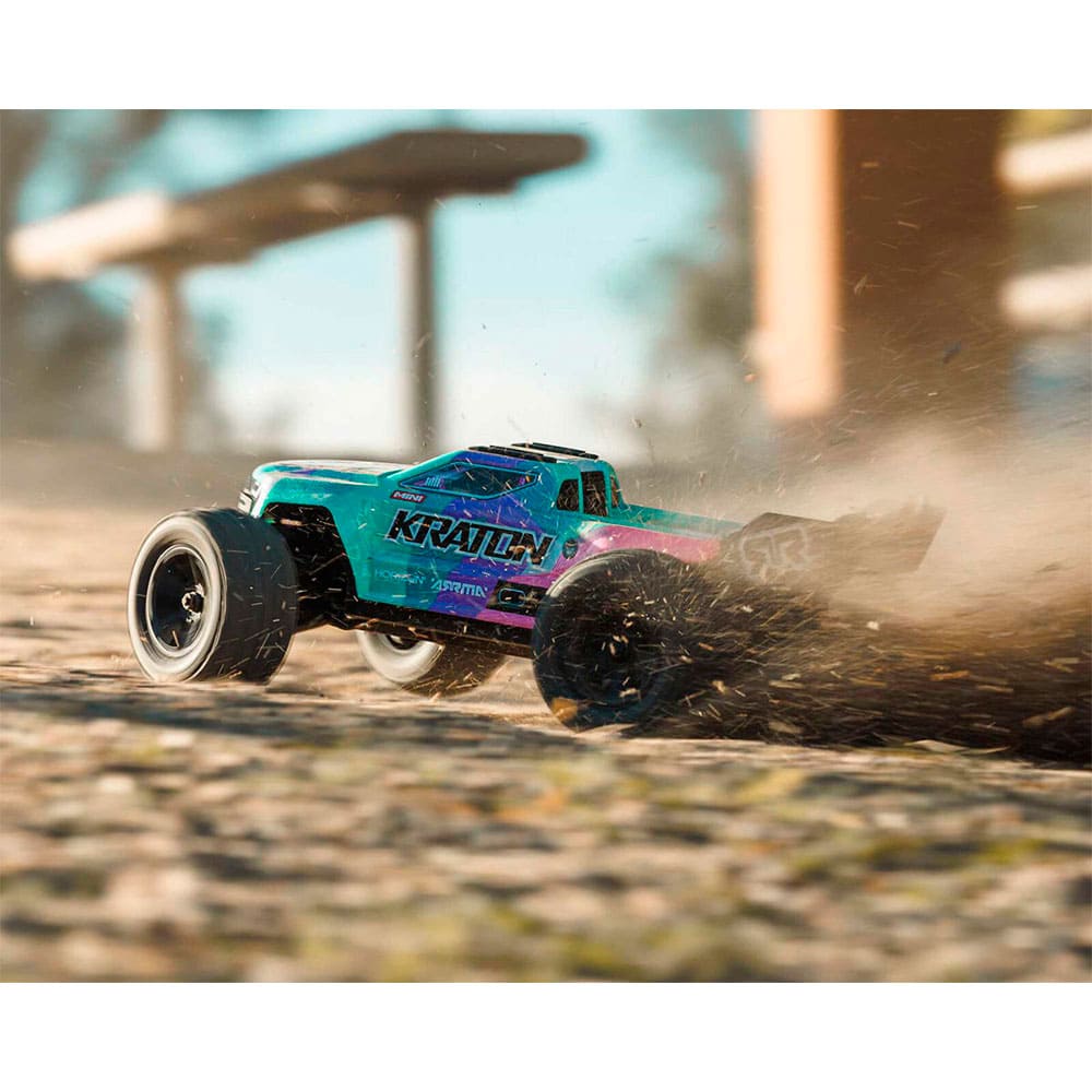 Arrma Mini Kraton 3S BLX 4X4 1/16 RTR Brushless Monster Truck (Teal/Pink ARA2508ST2) Радіокерована машинка