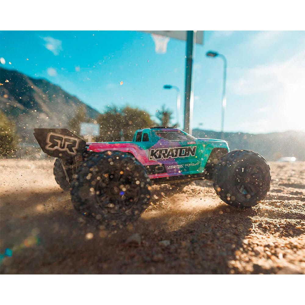 Arrma Mini Kraton 3S BLX 4X4 1/16 RTR Brushless Monster Truck (Teal/Pink ARA2508ST2) Радіокерована машинка