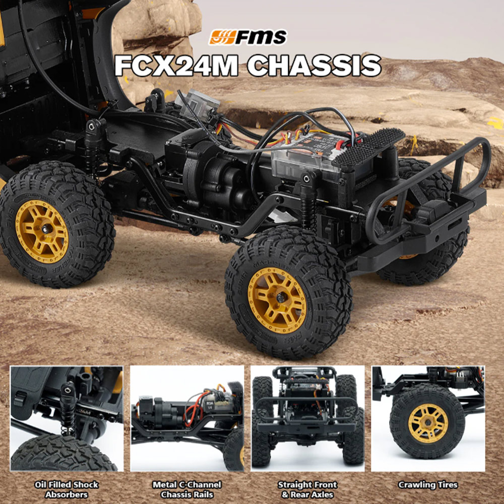 FMS FCX24M Land Rover Range Rover Camel Trophy Edition 1:24 RTR (FMS12481RTRYL)- Радіокерований краулер