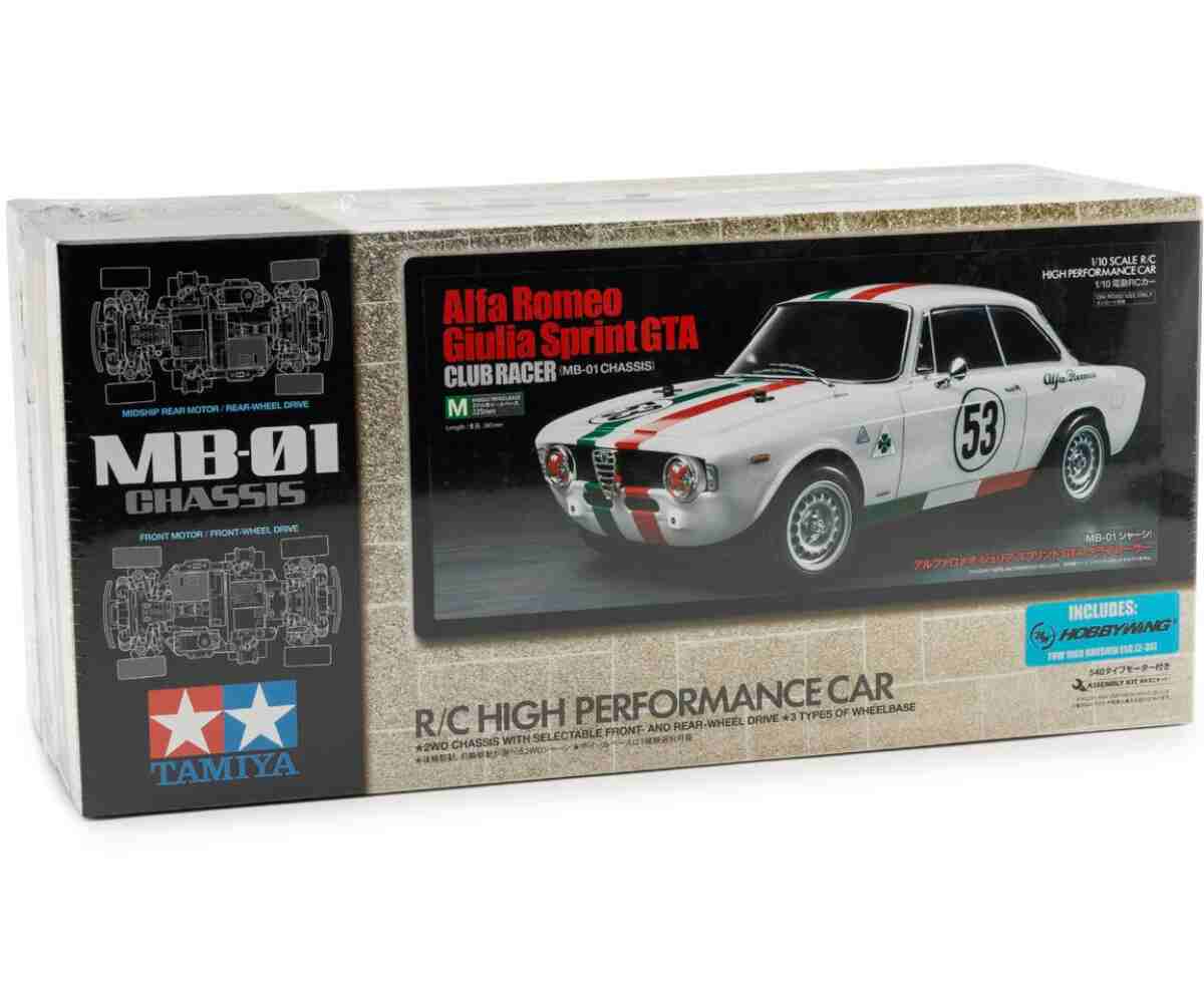 Tamiya Alfa Romeo Giulia Sprint GTA Club Racer 1/10 FWD/RWD On-Road Kit (MB-01) (TAM5873260A) радіокерована машинка
