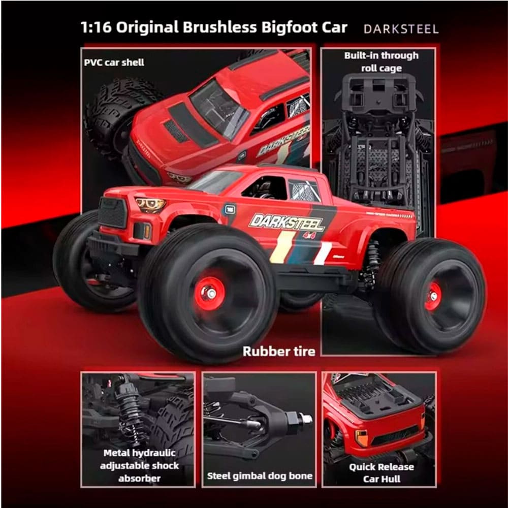 UDIRC UD1610PRO Безколекторний Монстр-Трак 1/16 4WD 65 км/год Red